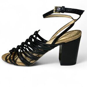 Charlotte Olympia Women's Black Leather Strappy Heeled Sandal sz EU 36 LIKE NEW